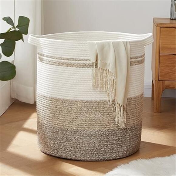 80L Laundry Baskets Hamper with Handles,Decorative Basket for Living room,Woven - Picture 7 of 7